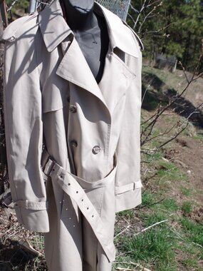 Men's Khaki Plaid Trench Jacket